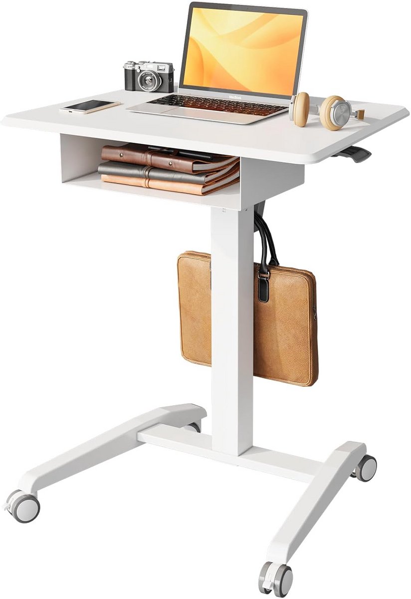 In Hoogte Verstelbaar Mobiel Laptopbureau met Extra Plank