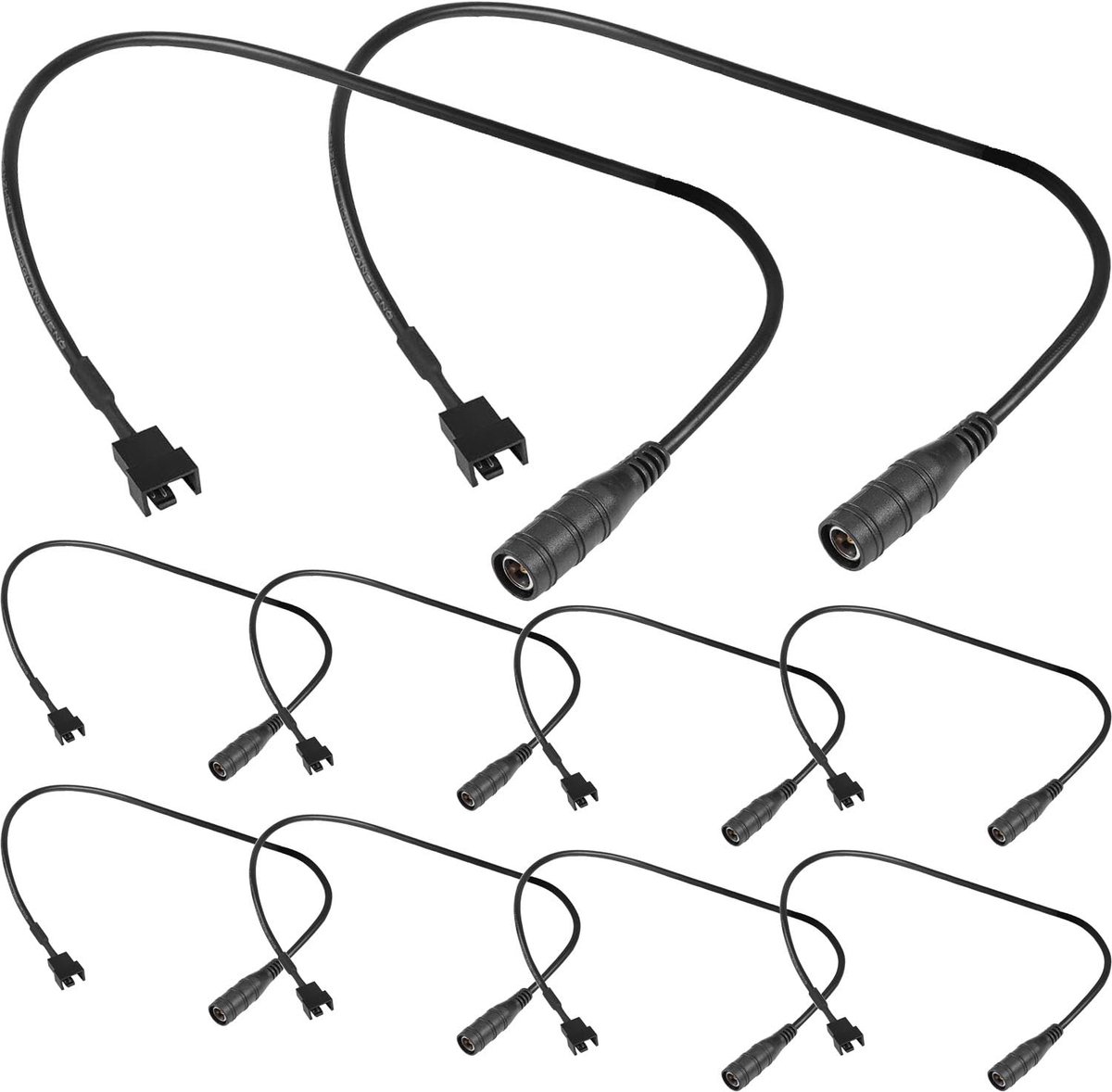 Image of 10x PC Ventilator Voedingskabel Adapter DC 5521 naar 3-Pin/4-Pin voor Kastventilatoren