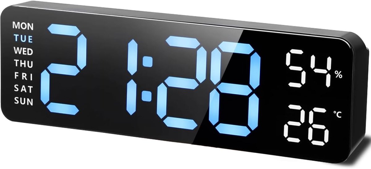 Digitale LED Wekker met Temperatuurdisplay - Helder Nachtlamp
