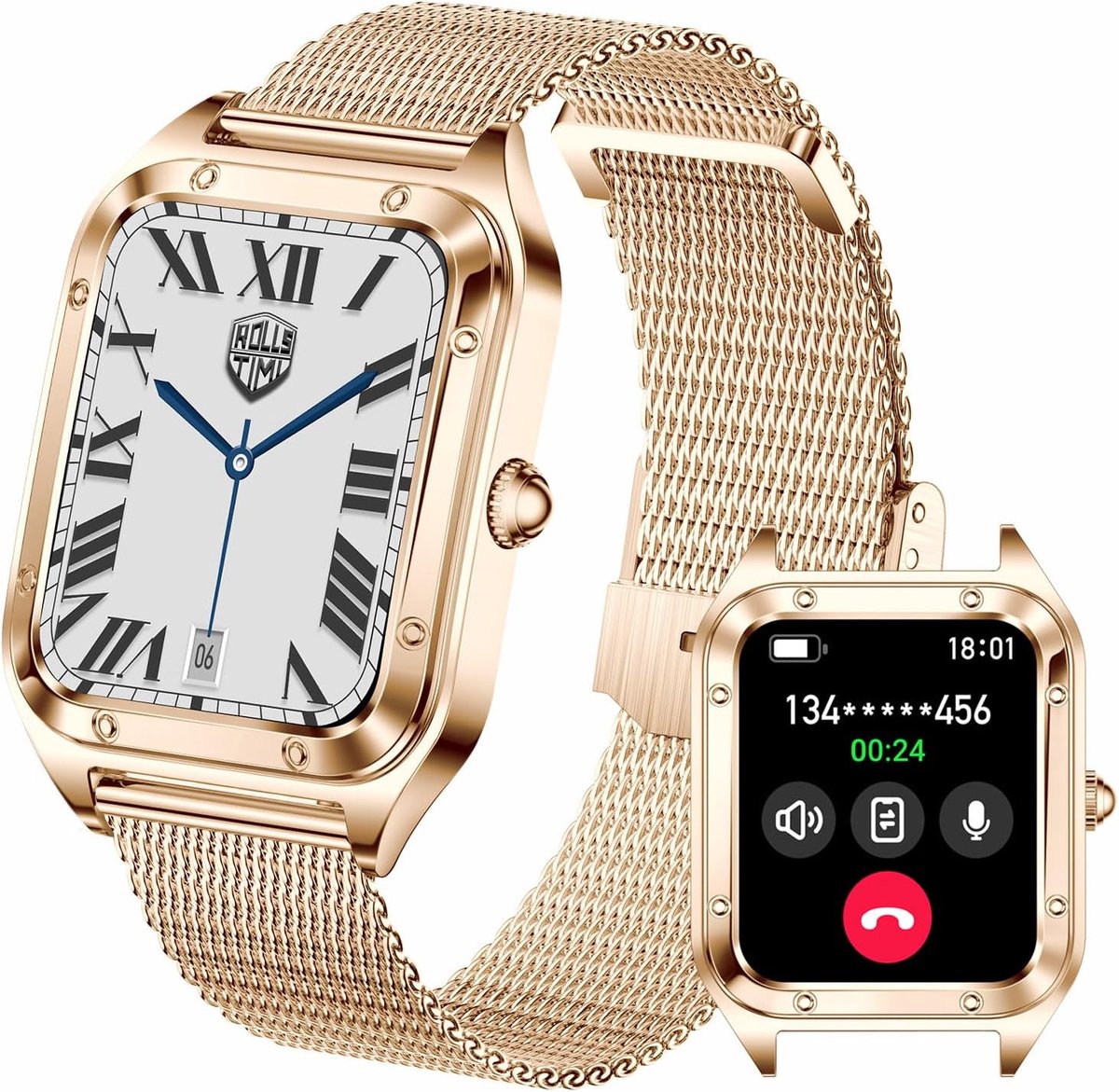Smartwatch Dames met Volledige Touchscreen, Hartslagmeter & Vrouwelijke Gezondheidstracker
