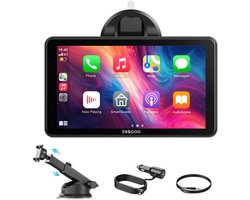 ESSGOO CarPlay Scherm 7 Inch - Apple CarPlay & Android Auto (Draadloos) - Touchscreen - Navigatiesysteem auto - Geschikt voor Apple CarPlay & Android Auto - Android Auto scherm
