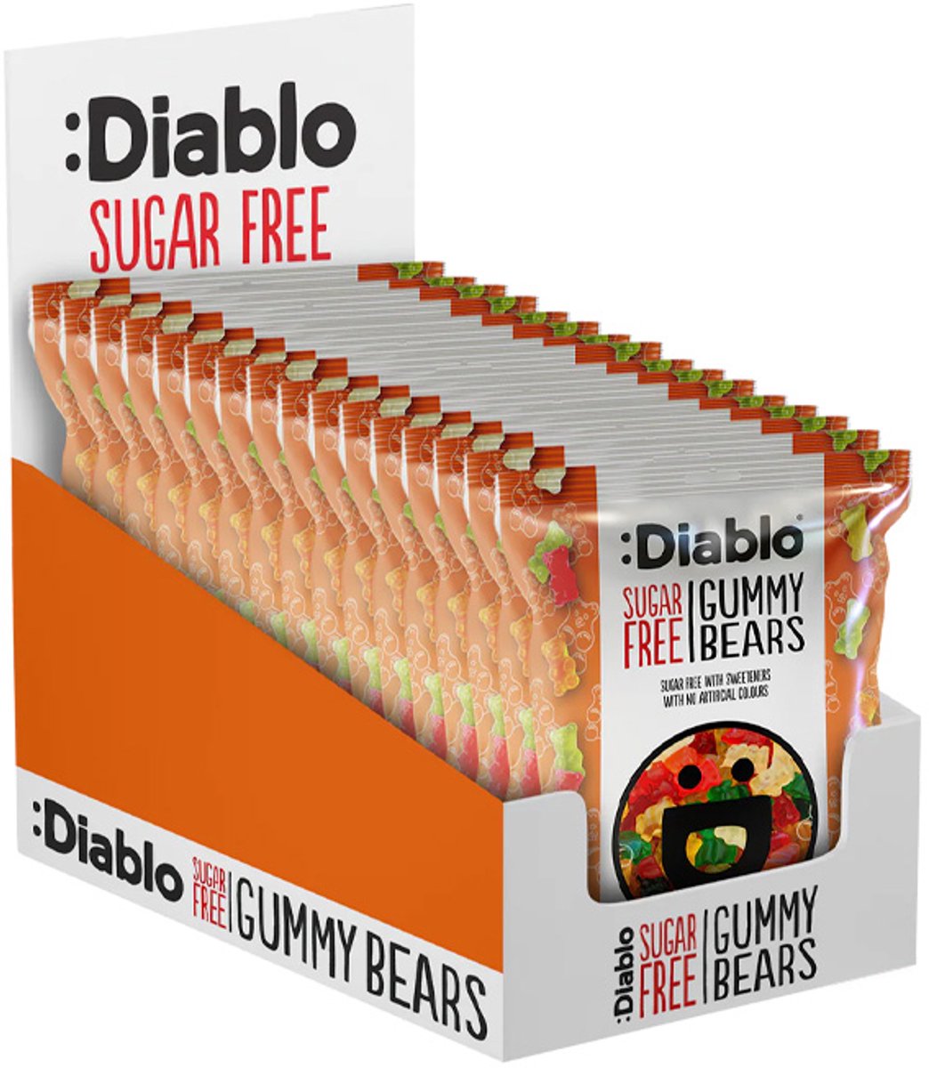Diablo | Sugar Free | Gummy Bears | 16 Stuks | 16 x 75 gram