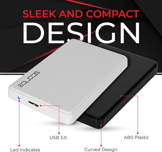 Draagbare Externe Harde Schijf 120 GB USB 3.0 - Snelle Gegevensopslag voor PC, Mac, Laptop en Gameconsoles van Merkloos — afbeelding 3