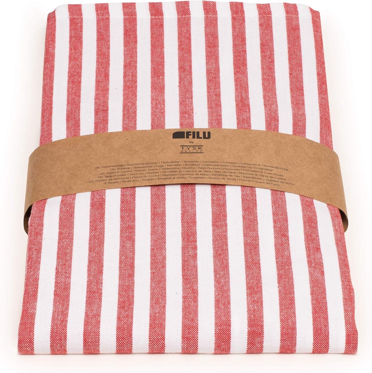 Tafelkleed Katoen 130 x 220 cm Rood Wit Gestreept Hoogwaardige Kwaliteit