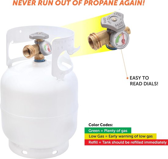 Draagbare Propaantank 5lb (2,3kg) met Respectievelijk Drukindicator voor BBQ, Camping en Outdoor — afbeelding 4