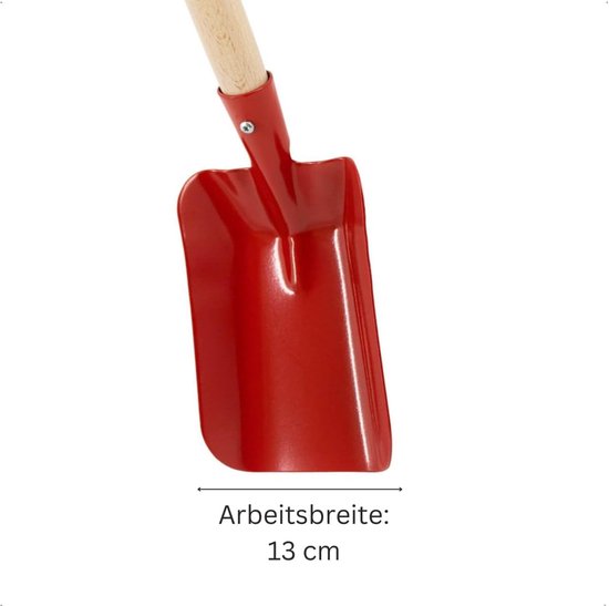 Stevige Kinderschep Metaal Rood met Lange Houten Steel voor Spelen Buiten van Merkloos	 — afbeelding 3