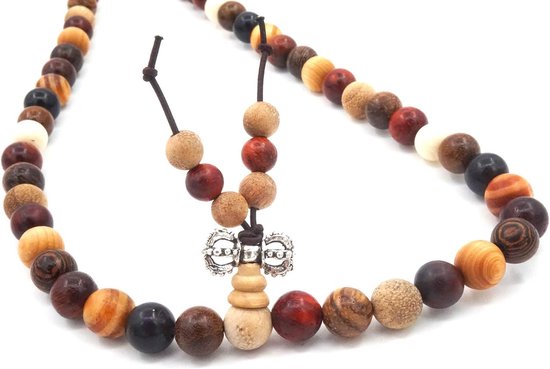 Natuurlijke Houten Gebedskralen Armband & Ketting - Mala Yoga & Meditatie — afbeelding 2