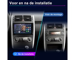 Junsun Android 15 Autoradio Geschikt voor Mercedes-Benz A/B-klasse W169 W245 -Draadloze CarPlay & Andriod Auto - GPS-navigatiesysteem - Bluetooth - WiFi - 9 inch touchscreen - RDS - USB - SWC