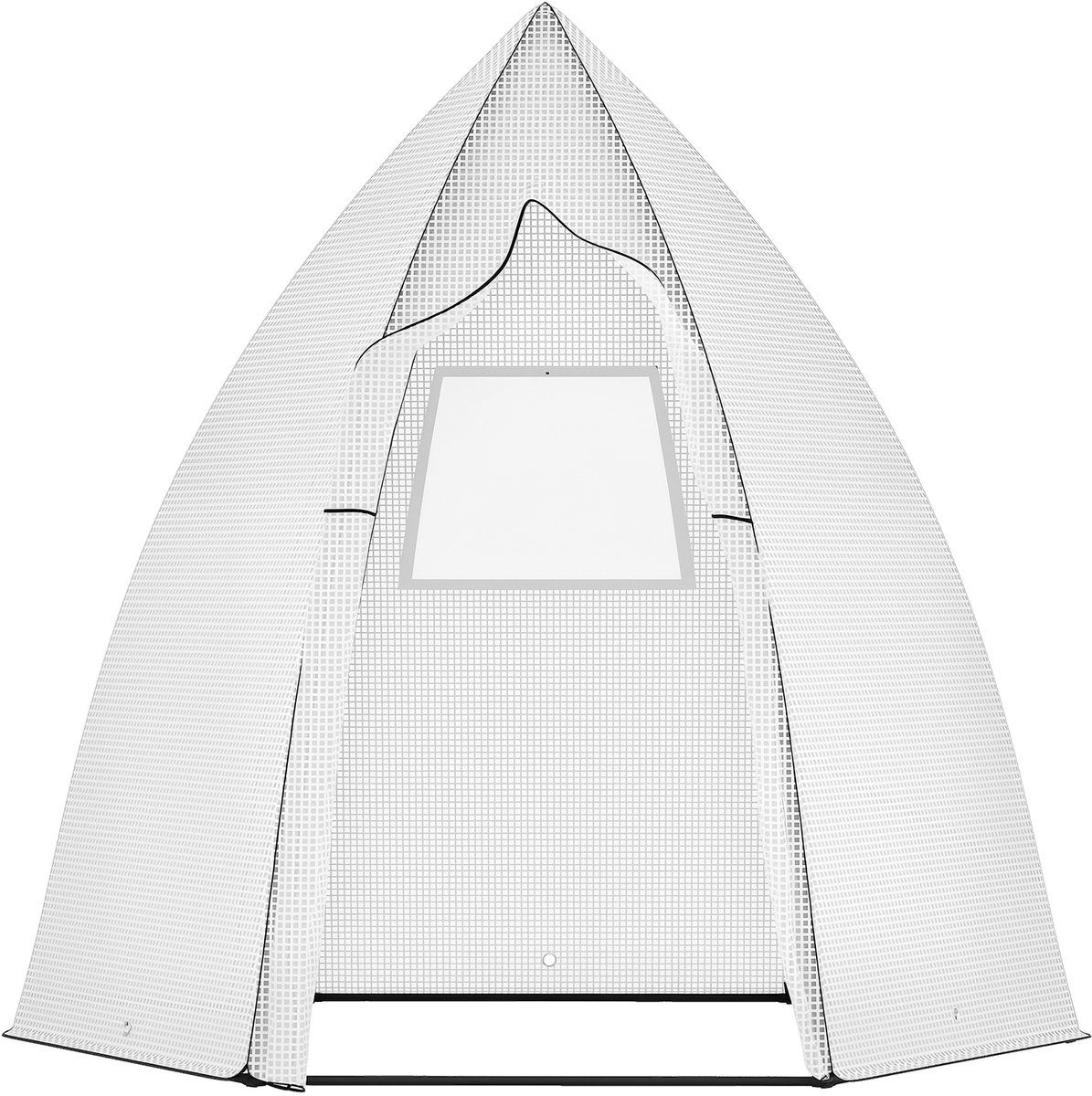 Killogood Mini winterkas met oprolbare deur - geschikt voor planten - tuin - balkon en winterbescherming - wit - 160 x 140 x 180 cm