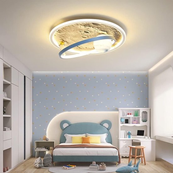 Dimbare LED Plafondlamp Maan Astronaut Ontwerp voor Kinderkamer - Afstandsbediening van Merkloos — afbeelding 2