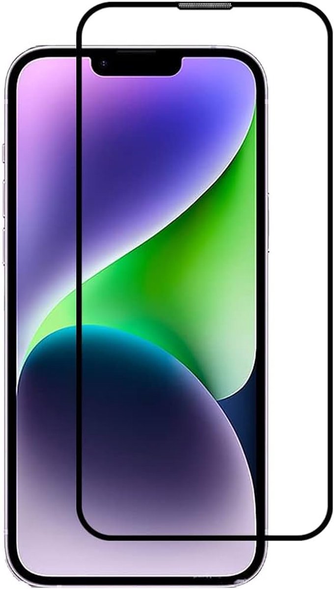 Jonyx - Glasplaatje - Screenprotector - Beschermplaatje met zwarte rand - Geschikt voor iPhone 14 Pro - Telefoonbescherming - 1 stuk