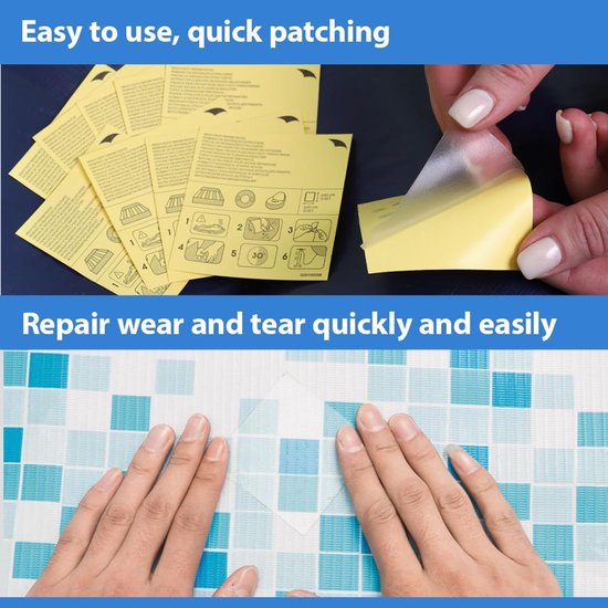 30x Zelfklevende Zwembad Reparatiepleisters - Waterdicht PVC Patch voor Luchtbed, Zwemband en Tent — afbeelding 4