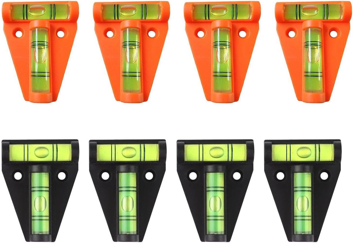 8 Stuks T-Vormige Mini Waterpas Set voor Caravan en Meer