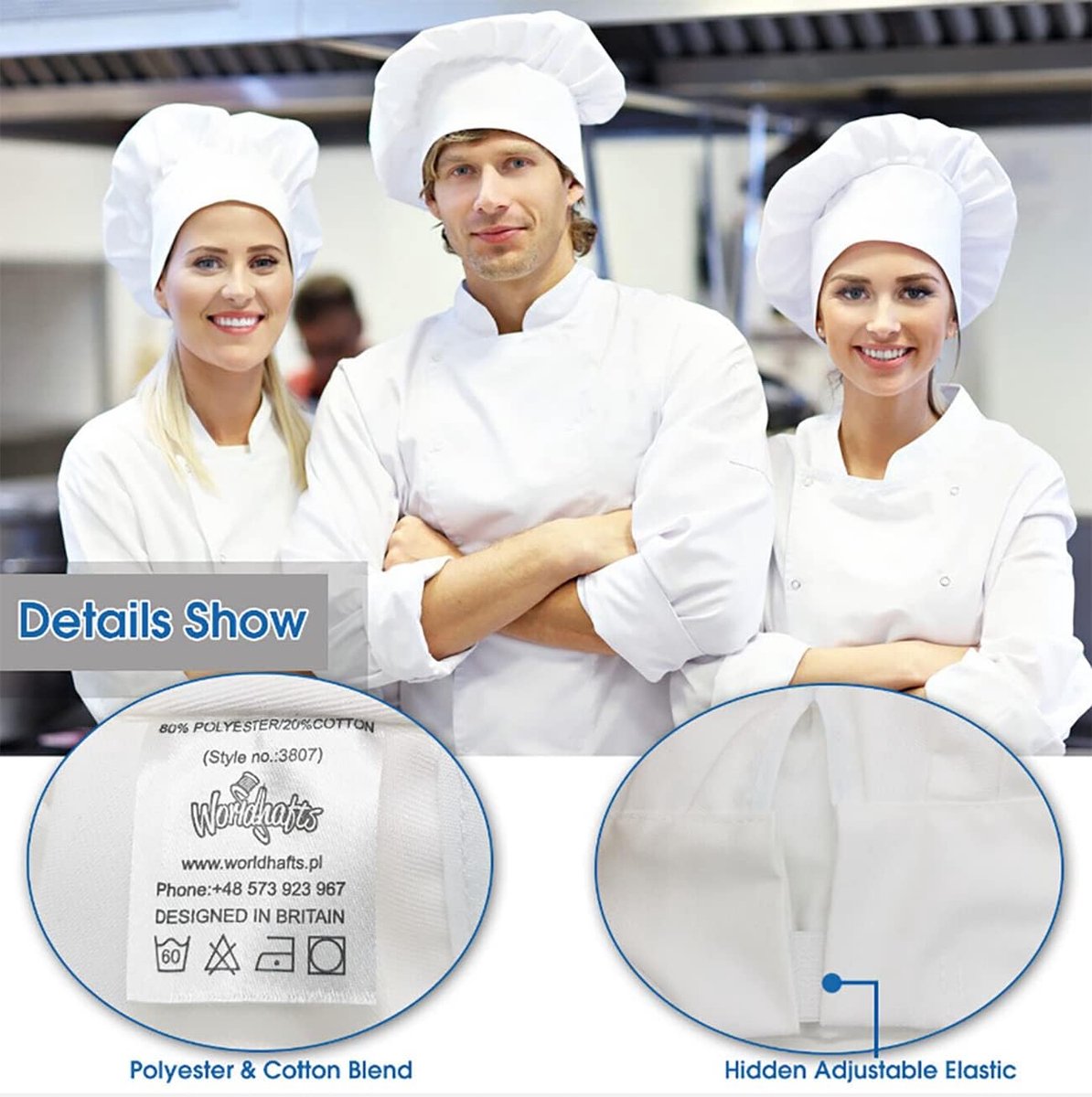 Set Keukenschort en Koksmuts Wit - Professioneel & Verstelbaar voor Koken BBQ en Catering