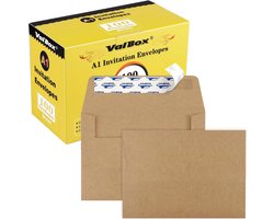 100 Stuks Bruine Enveloppen Zelfklevend Rechthoekig voor Uitnodigingen, RSVP en Foto's (ca. 9x13 cm)