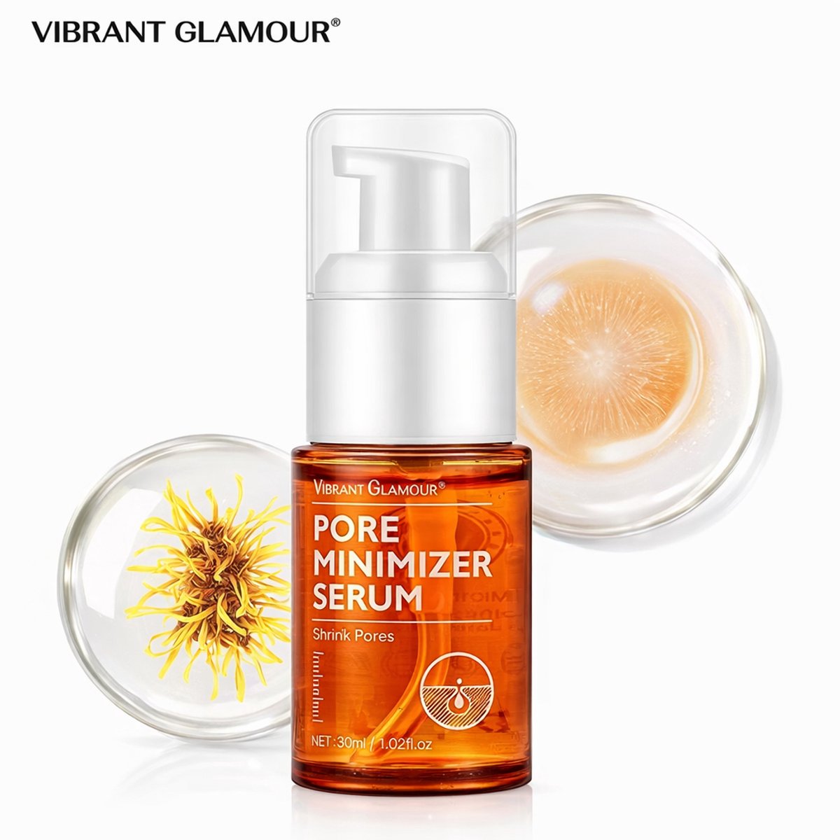 VIBRANT GLAMOUR Pore Minimizer Serum – Poriën Verkleinen – Serum tegen Acne, Mee-eters en Vette Huid – Poriën Reiniger