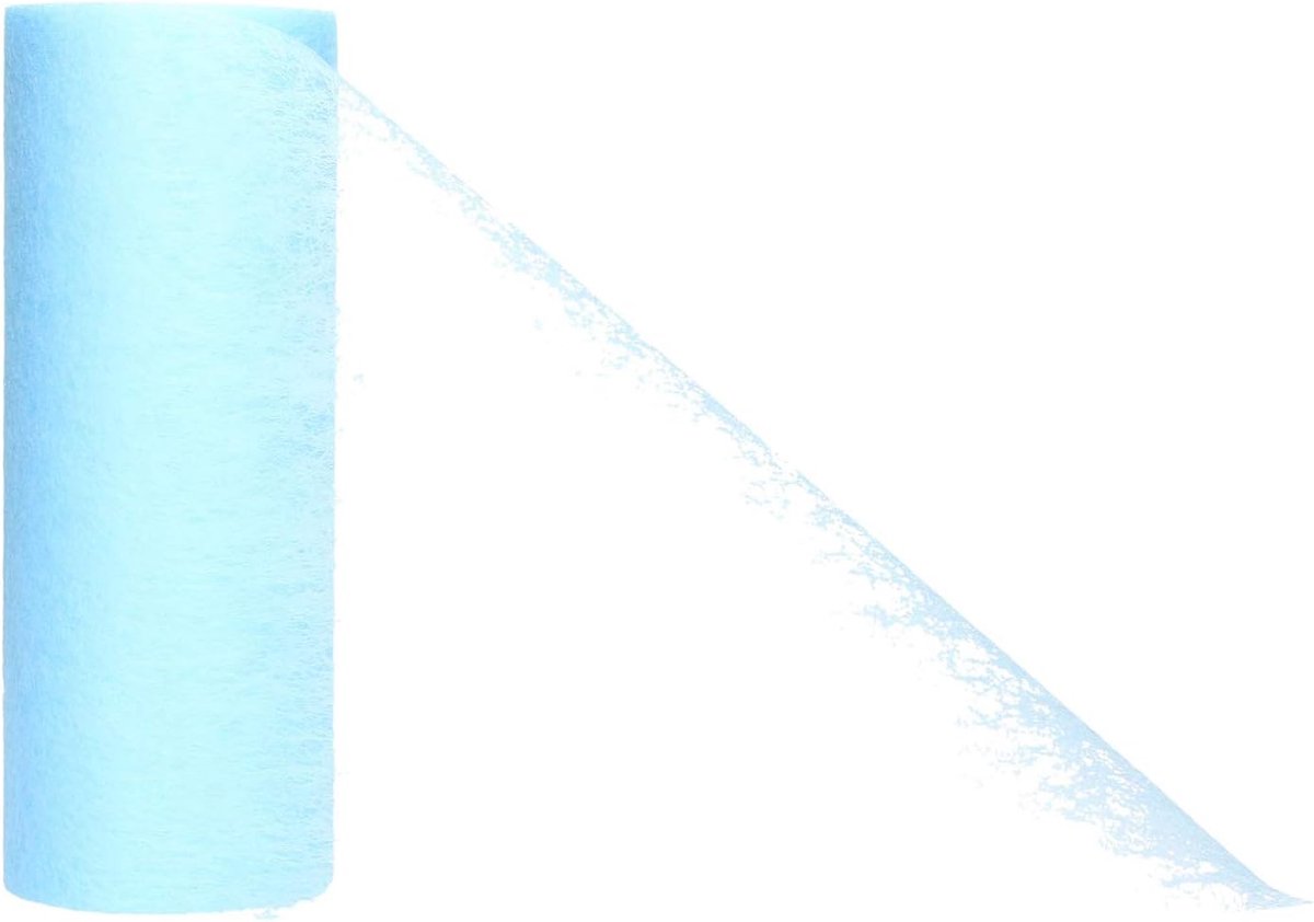 Niet-geweven Tafelrunner 23cm x 20m - Decoratief Lint voor Bruiloft en Feest - Lichtblauw