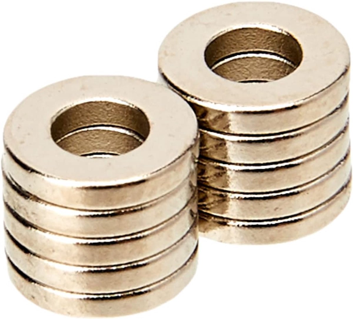 10x Krachtige Neodymium Ringmagneten N42 - 6x3x1 mm Diametraal Gemagnetiseerd