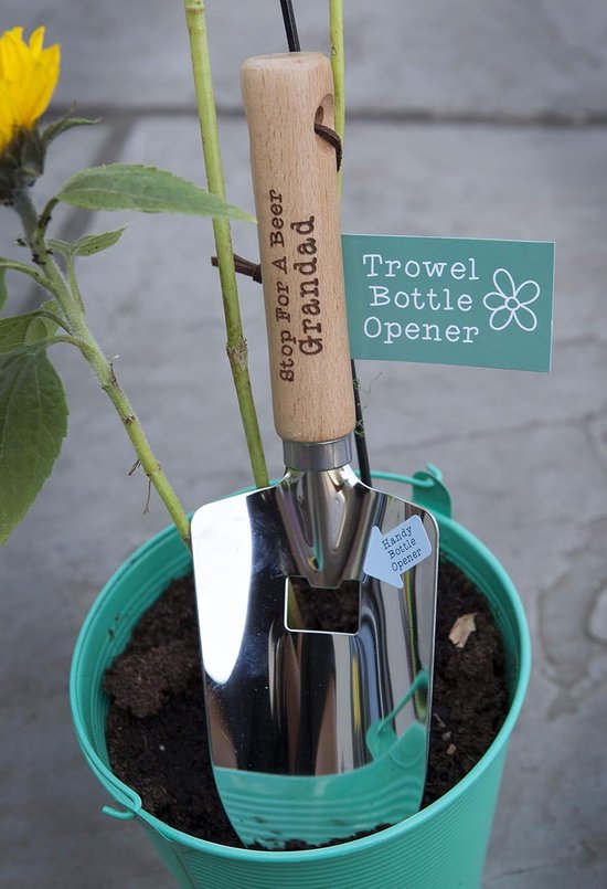 Tuinschep Flessenopener Cadeau voor Opa - Hilarisch Tuincentrum Cadeautje met Houten Handvat van Merkloos	 — afbeelding 4
