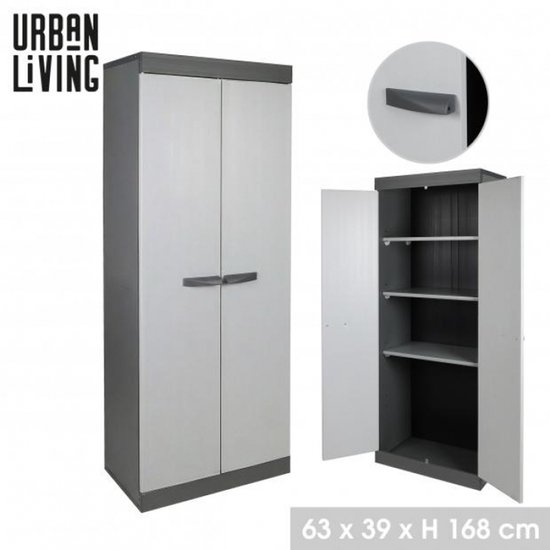 ARMOIRE AVEC 2 PORTES ET 3 ÉTAGÈRES 63×39×H168 CM