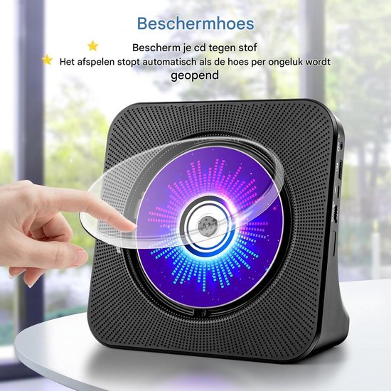 TENZHVXI - Cd-speler - Draagbare Cd-speler Met Bluetooth - Verticale Desktopontwerp/Lcd-scherm/HiFi-luidsprekers - 1 Stuk - Zwart van Merkloos — afbeelding 2