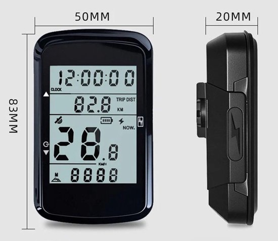 Draadloze Fietscomputer - GPS Fietscomputer - Kilometerteller Fiets - Snelheidsmeter - USB Oplaadbaar - Groot LCD Scherm - Meet Snelheid, Afstand, Tijd & Hoogte - Geschikt voor Alle Fietstypes - Eenvoudig te Monteren van Merkloos — afbeelding 3