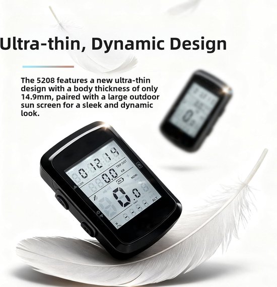 Draadloze Fietscomputer - GPS Fietscomputer - Kilometerteller Fiets - Snelheidsmeter - USB Oplaadbaar - Groot LCD Scherm - Meet Snelheid, Afstand, Tijd & Hoogte - Geschikt voor Alle Fietstypes - Eenvoudig te Monteren van Merkloos — afbeelding 2