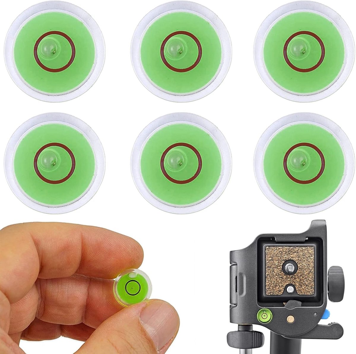 Set van 6 Ronde Waterpas Libellen voor Perfecte Uitlijning