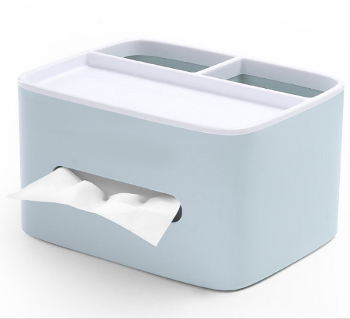 Oneay Multifunctionele PVC-tissuebox, vierkante opbergdoos, geschikt voor potloden, afstandsbedieningen, tissues, enz.