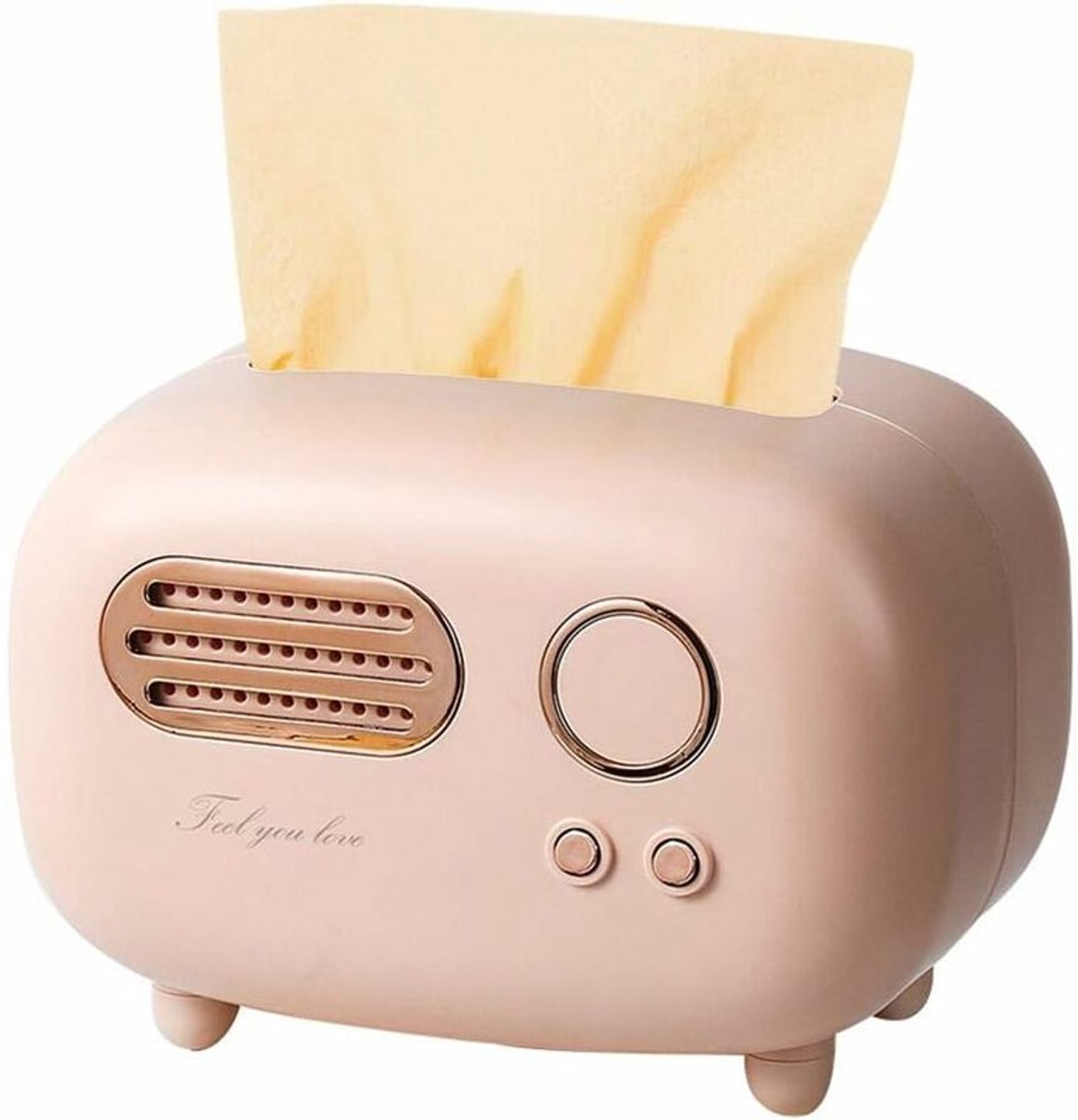 Oneay Retro tissuebox in de vorm van een radio, ideaal voor de keuken, slaapkamer, kantoor en badkamer; een origineel cadeau.