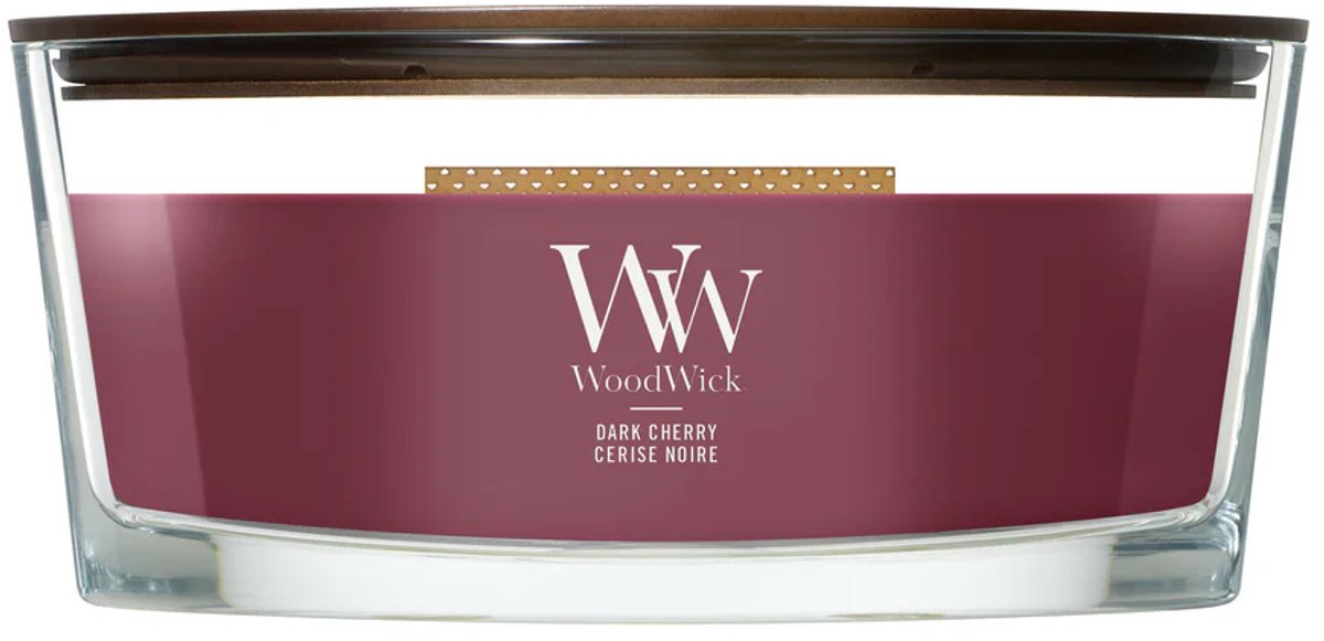 WoodWick Hearthwick - Dark Cherry - Ellipse Geurkaars - 50 branduren