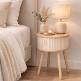 Vicco Nachtkastje Germo, nachtcommode, wit/bamboe, 40 x 47 cm set van 2 Vicco Nachtkastje Germo, nachtcommode, wit/bamboe, 40 x 47 cm set van 2