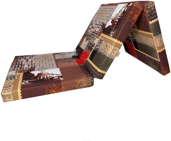 3-Delige Opvouwbare Gastenmatras 195x60x9 cm - Schuim Slaapmat voor Camping en Logeerkamer van Merkloos — afbeelding 4
