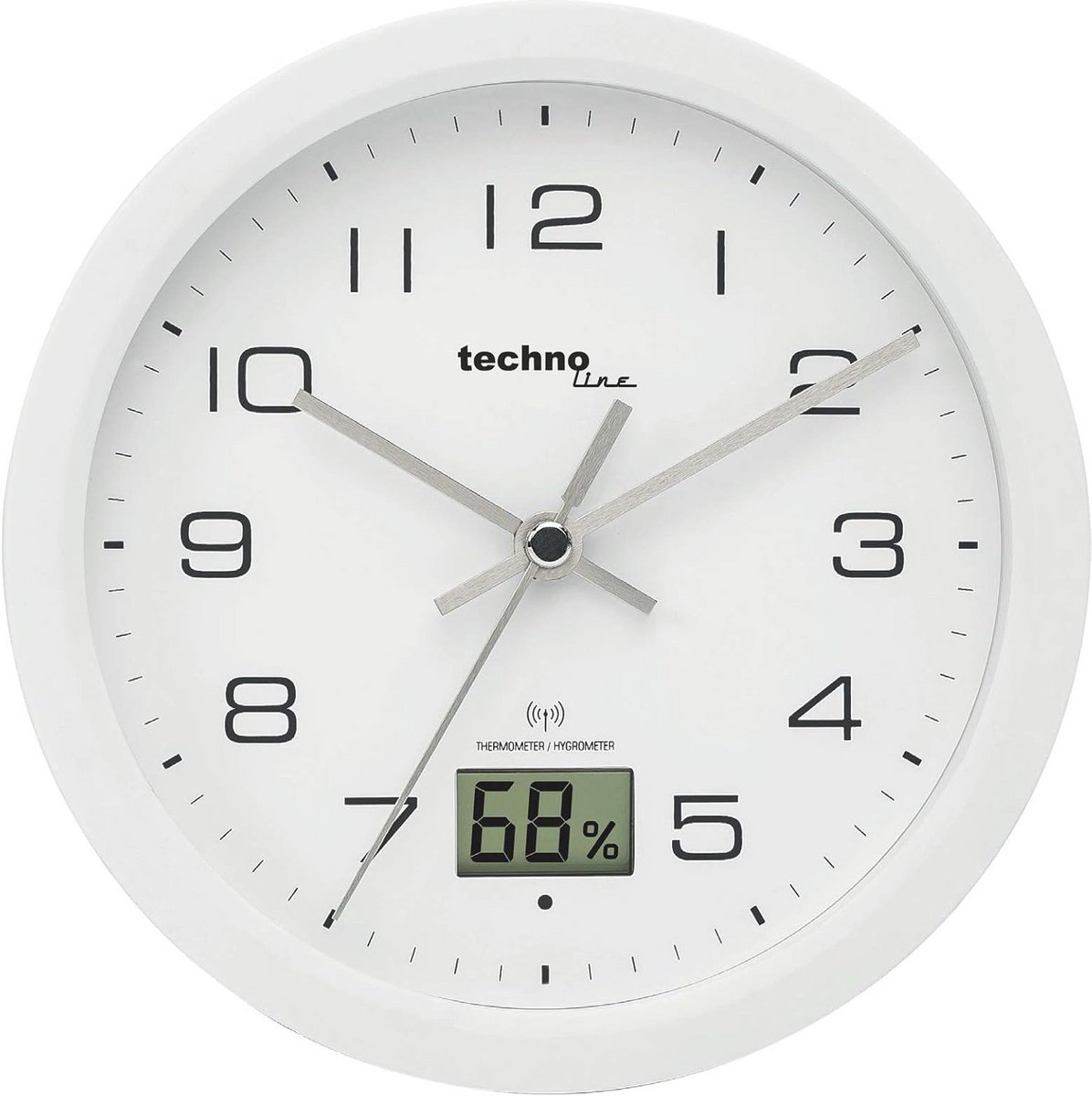 Analoge Draadloze Wandklok met Temperatuur- en Luchtvochtigheidsmeter