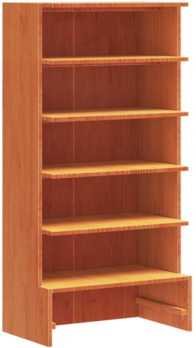 vidaXL Schoenenkast - 52x30x104 - cm - massief - grenenhout - wasbruin gewaxt bruin