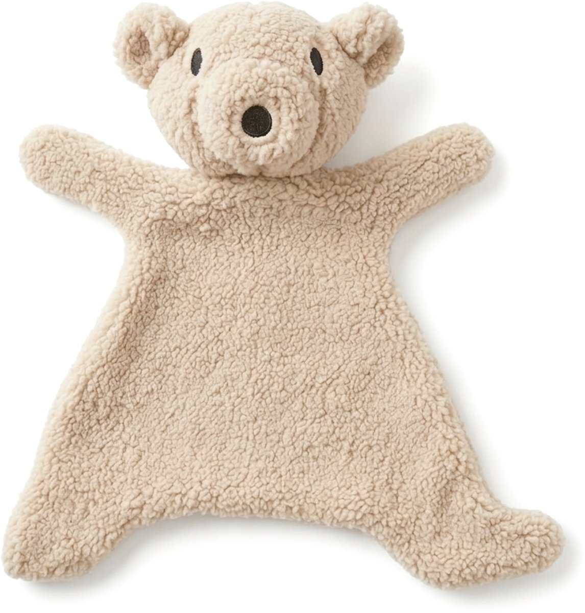Knuffeldoekje Beertje - Knuffeldoek Baby - Beige - 29x28x2cm - Teddy - Polyester - Knuffeltje Beer