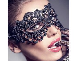 Zwart Kant Oogmasker Dames – Masquerade Masker – Venetiaans Masker – Sm / Feest Masker