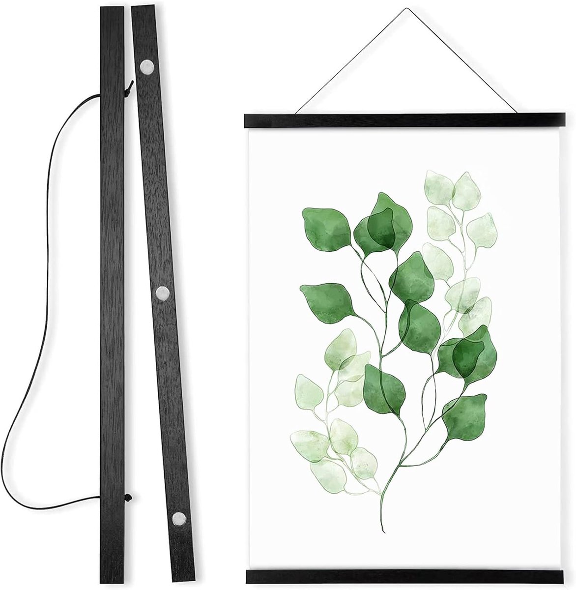 Magnetische Posterhanger Hout Zwart voor Lijsten en Kaarten