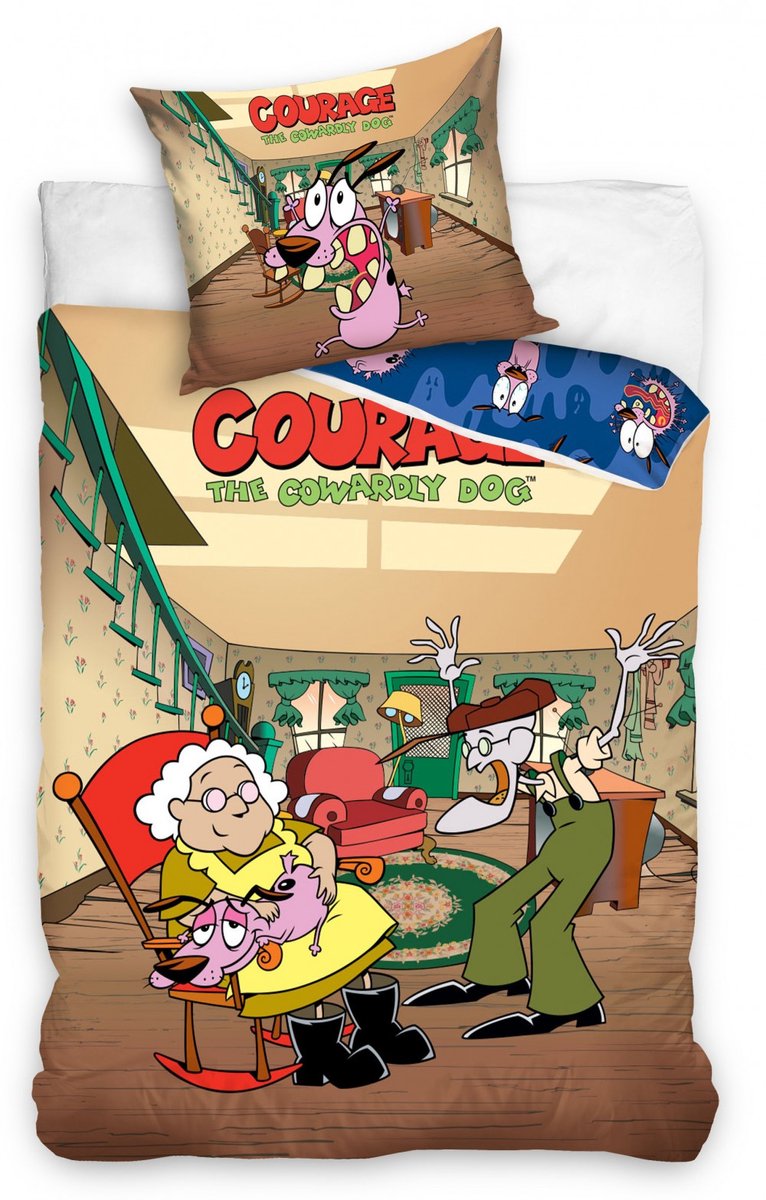 Cartoon Network dekbedovertrek courage the cowardly dog 140 x 200 cm - 70 x 90 cm - Katoen