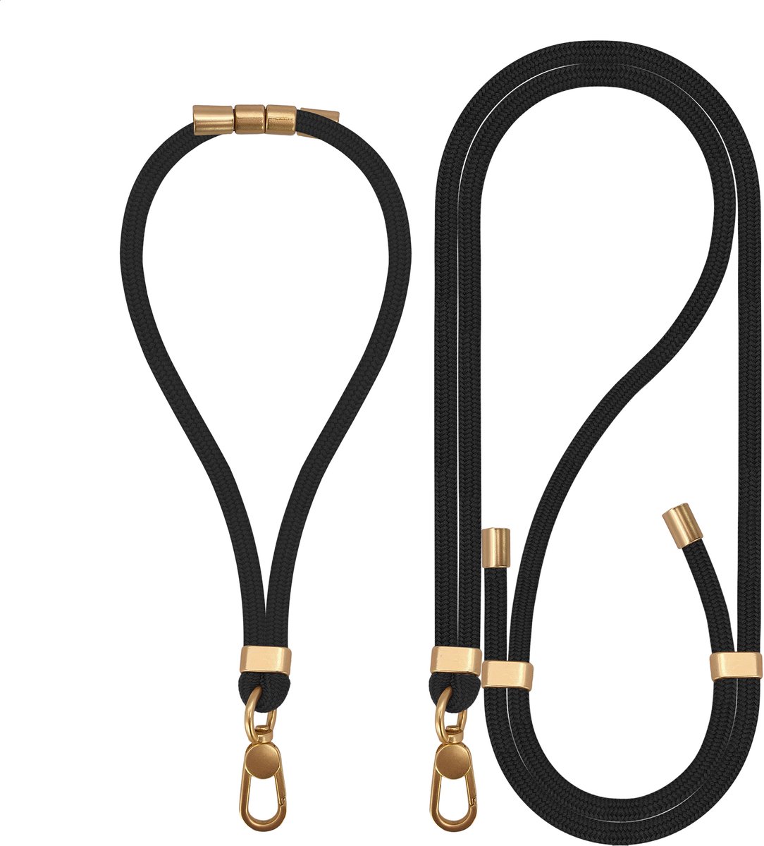 My Style Universeel Telefoonkoord Verstelbaar - Zwart (2-Pack)
