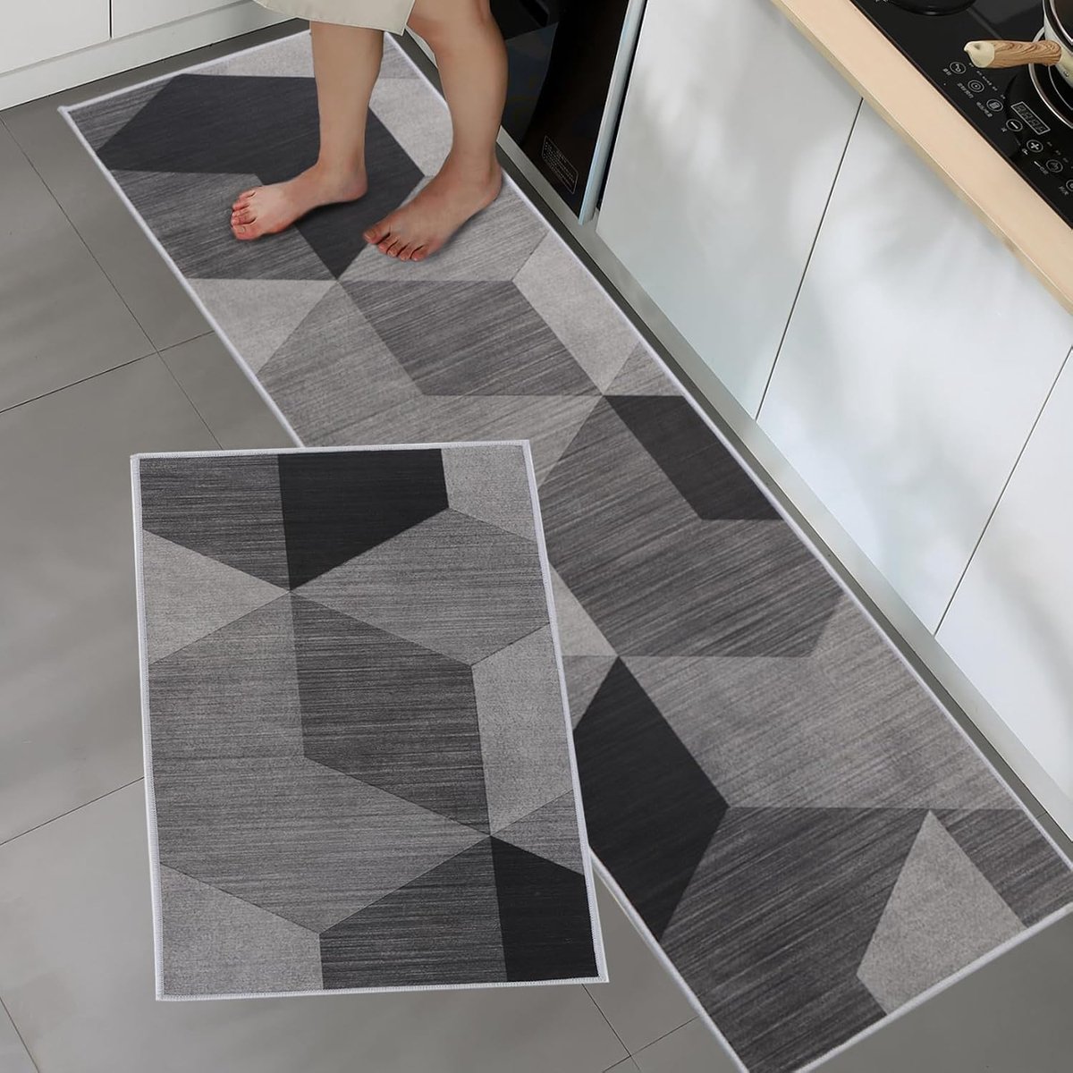 Set van 2 Wasbare Antislip Keukenmatten - Microvezel Vriendelijk voor Keuken en Hal