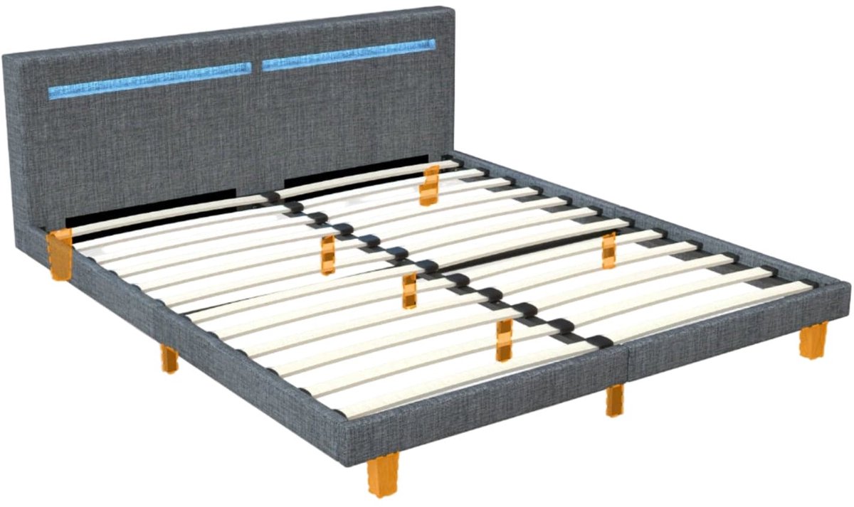 Bedframe Queen – Bedbodem – Tweepersoonsbed – Platformbed – Lattenbodem – Met Metaal En Hout – 180x200 cm – Draagkracht 360 kg