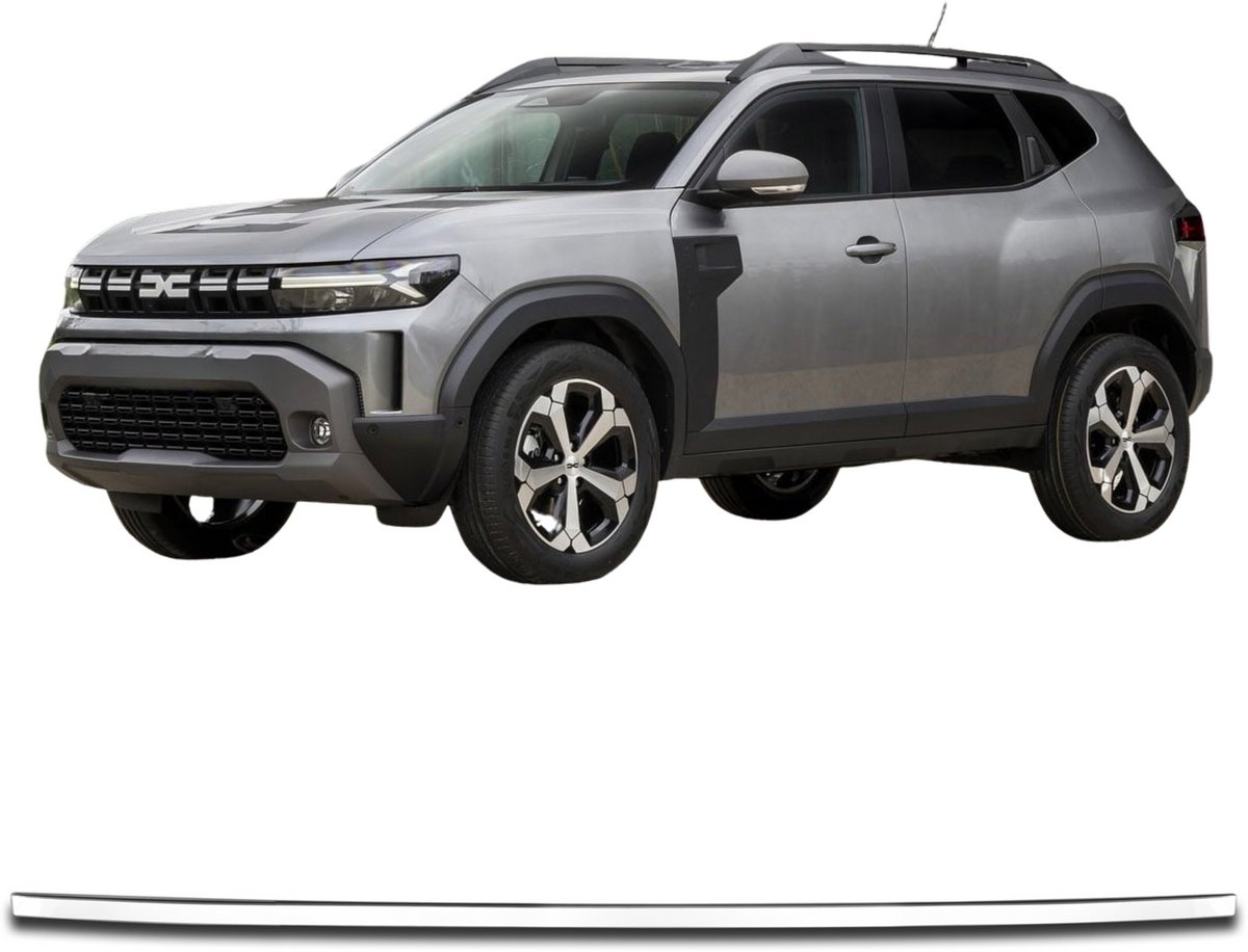 Achterkleprandafwerking van roestvrij staal met chroomaccenten voor Dacia Duster vanaf 2024