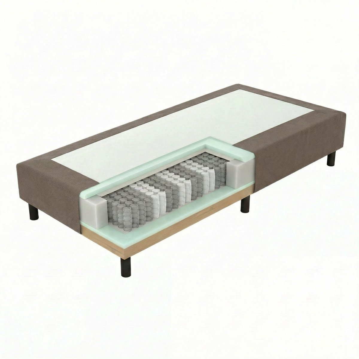 Mörgenn Pocket Boxspring - Losse box - Bruin - 120 x 220 - 20cm hoog