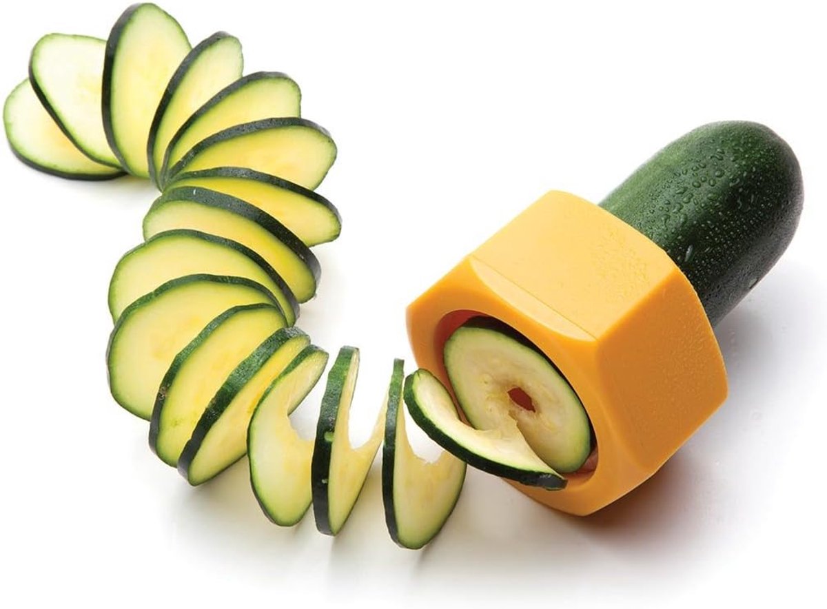 Komkommerrasp en Courgette Snijder - Gele Keukenhulp