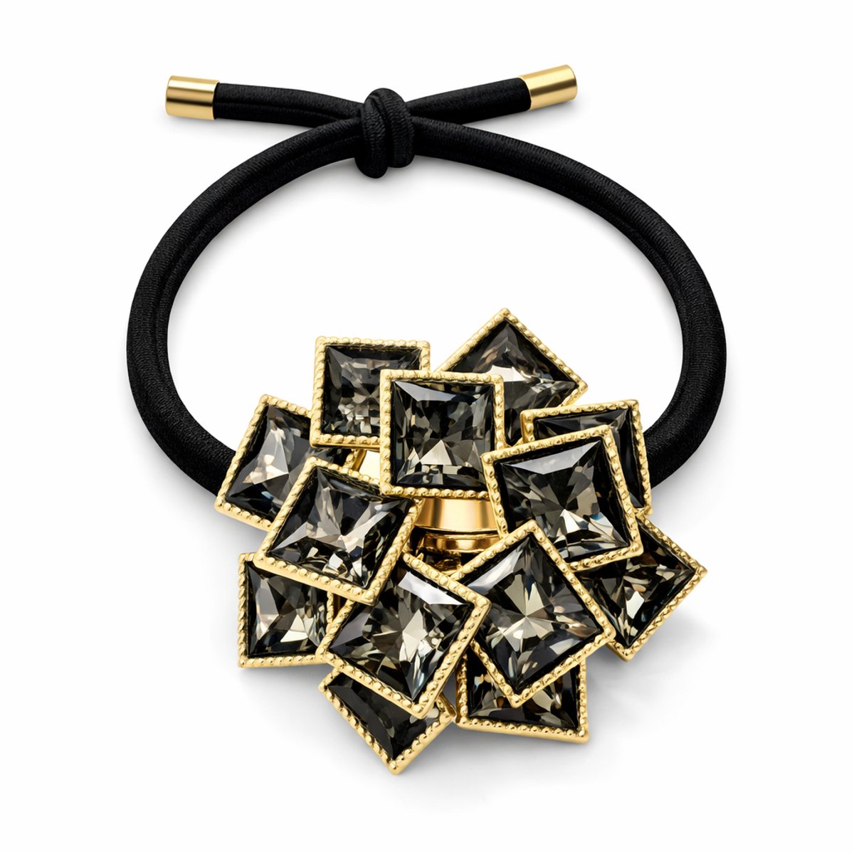 Haarelastiekjes - Haarklem - Grijs - Haarclip - Haar accessoires - Haarspeld - Haarsieraad - Dames - Meisjes - Strass - 3 cm - Luxe - Cadeau Tip