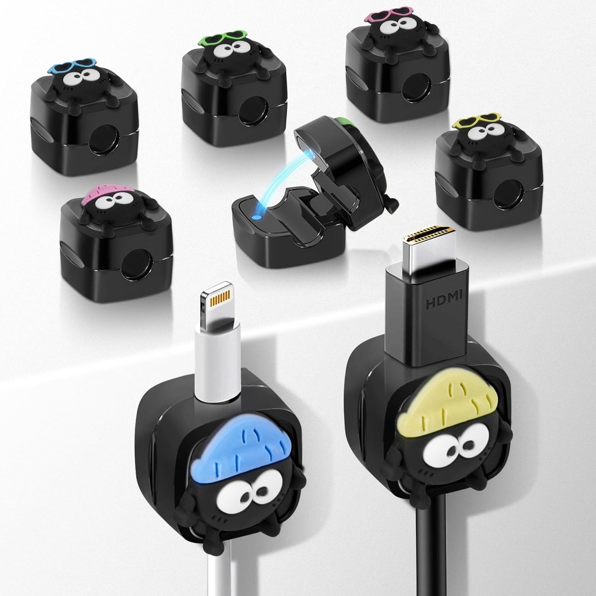 Magnetische Kabelbevestiging met Dubbele Zuignap - 8 Stuks Zwart voor Kantoor en Thuis