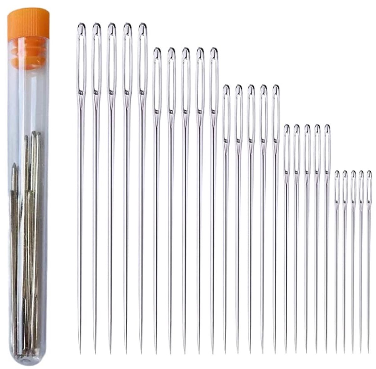Nähnadel Set - 25 Stuks met Grote Ören - Diverse Lengtes van 4 cm tot 6 cm