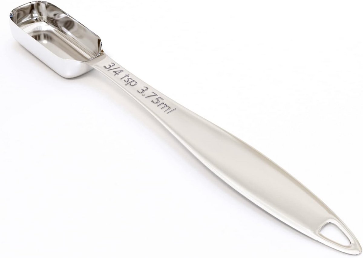 Maatlepel 3/4 theelepel (3,75 ml) RVS met Lange Steel voor Precis Meten