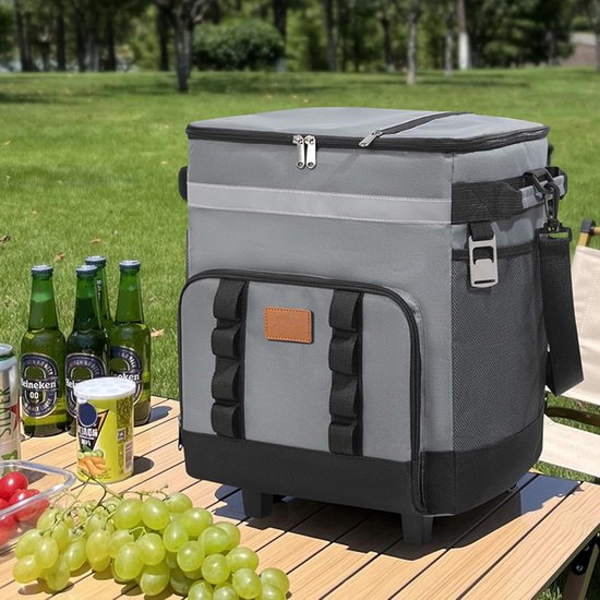 Grote Opvouwbare Koelbox op Wielen met Handvat - 35L Waterdicht voor Picknick & Strand — afbeelding 2